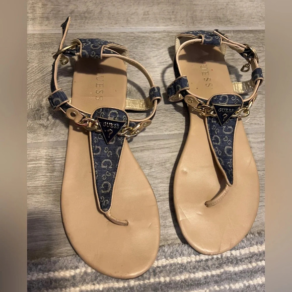 Guess Shoes - Guess Blue thong sandals, size 8,5